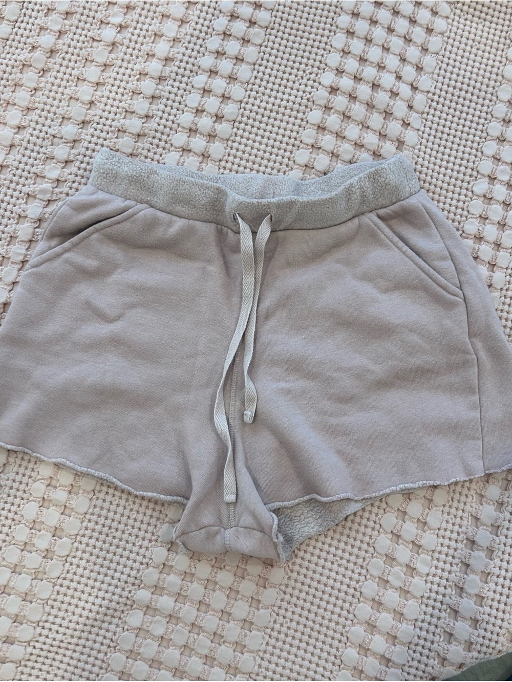 Free People Taupe Drawstring Lounge Shorts